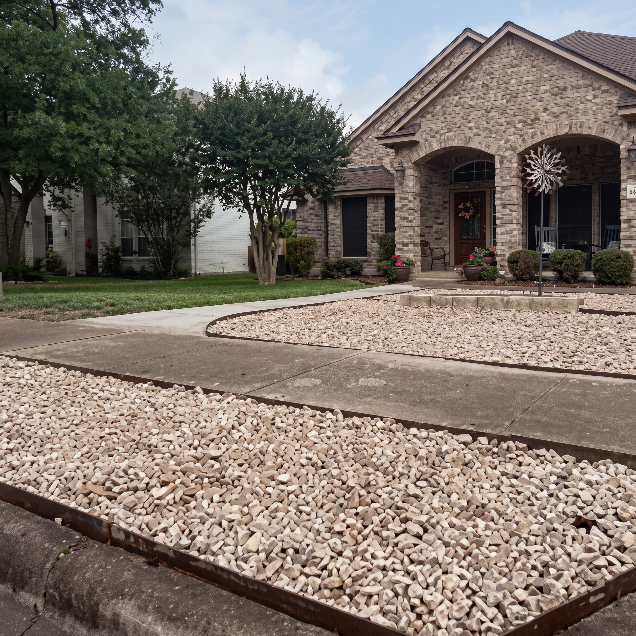 Gravel walkway landscaping project completed by Austin Yard Oasis in Austin, TX