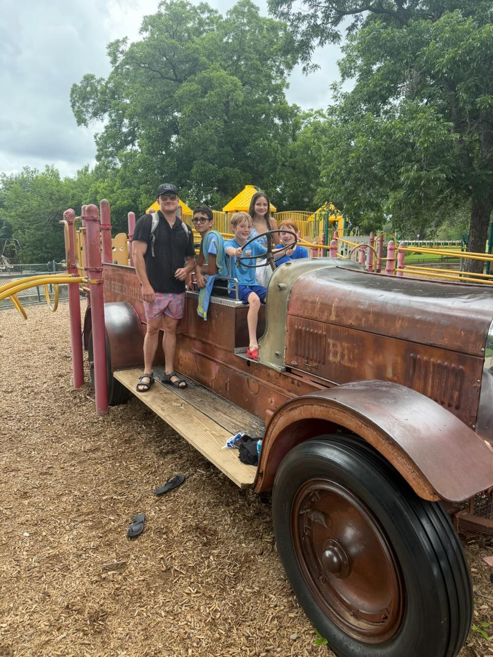 Jared Kosser-Smith, founder of Austin Yard Oasis, with his family