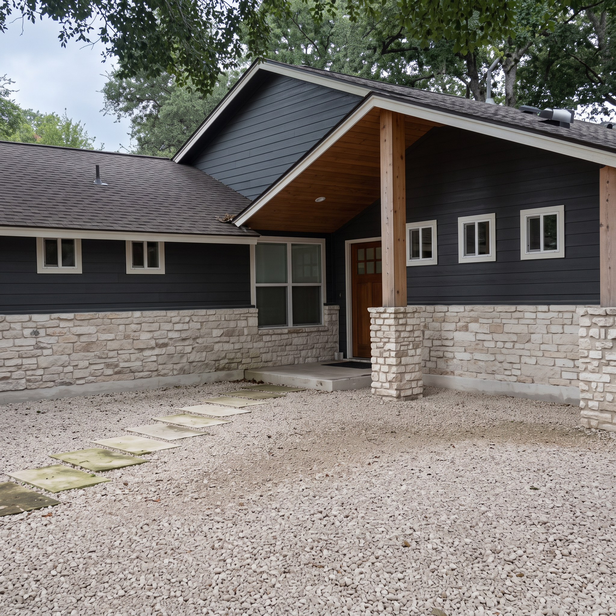 Home exterior landscaping project completed by Austin Yard Oasis in Austin, TX